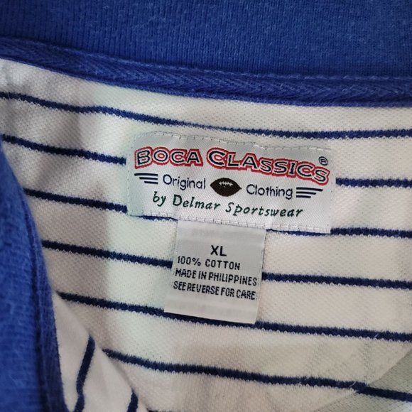 Florida Gators football polo tee shirt blue and white striped mens shirt size XL - Picture 4 of 5